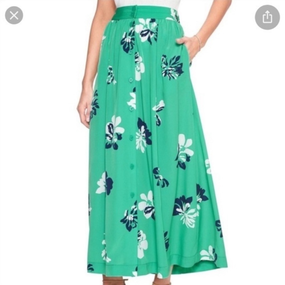 Banana Republic Factory Green Maxi Skirt